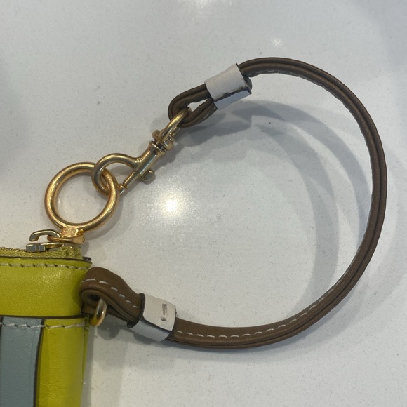 Tory Burch “island chartreuse” colour block wristlet and card holder - Picture 3 of 7